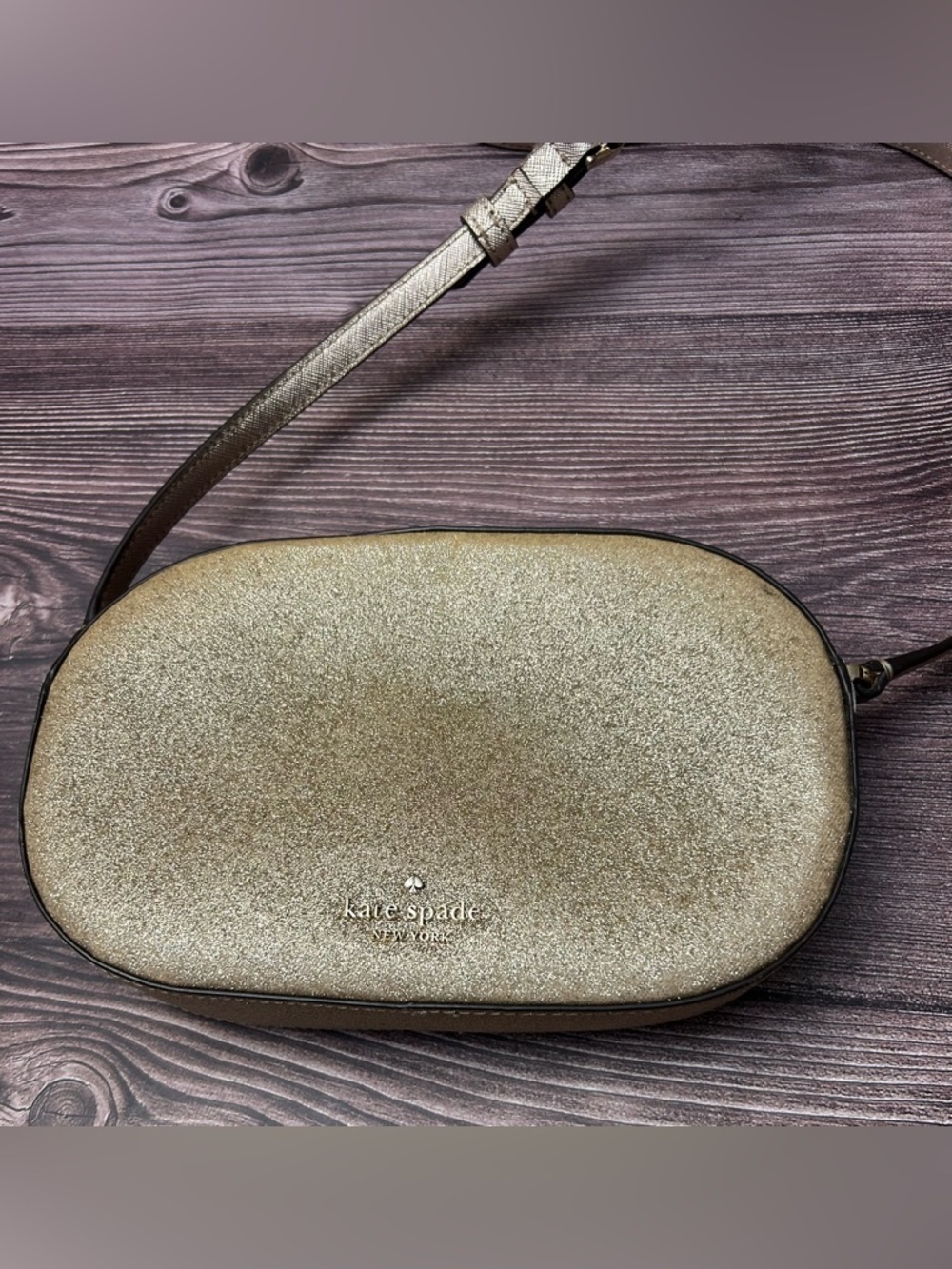Kate Spade Gold Glitter Crossbody Bag - Picture 3 of 11